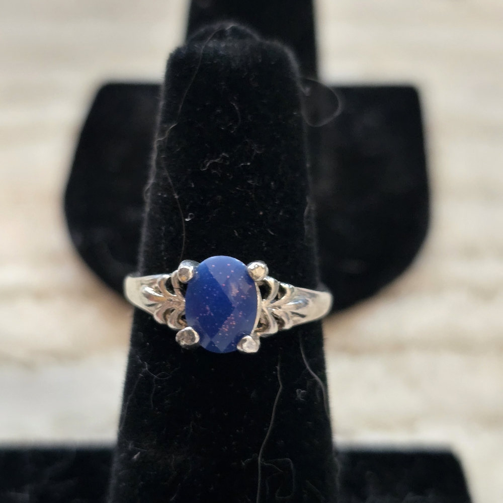 Silver Ring with Blue Stone